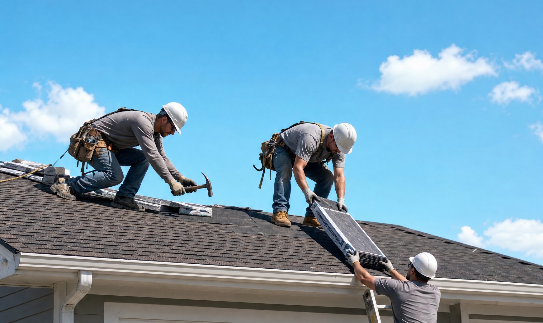 Renovia crew installing a new roof